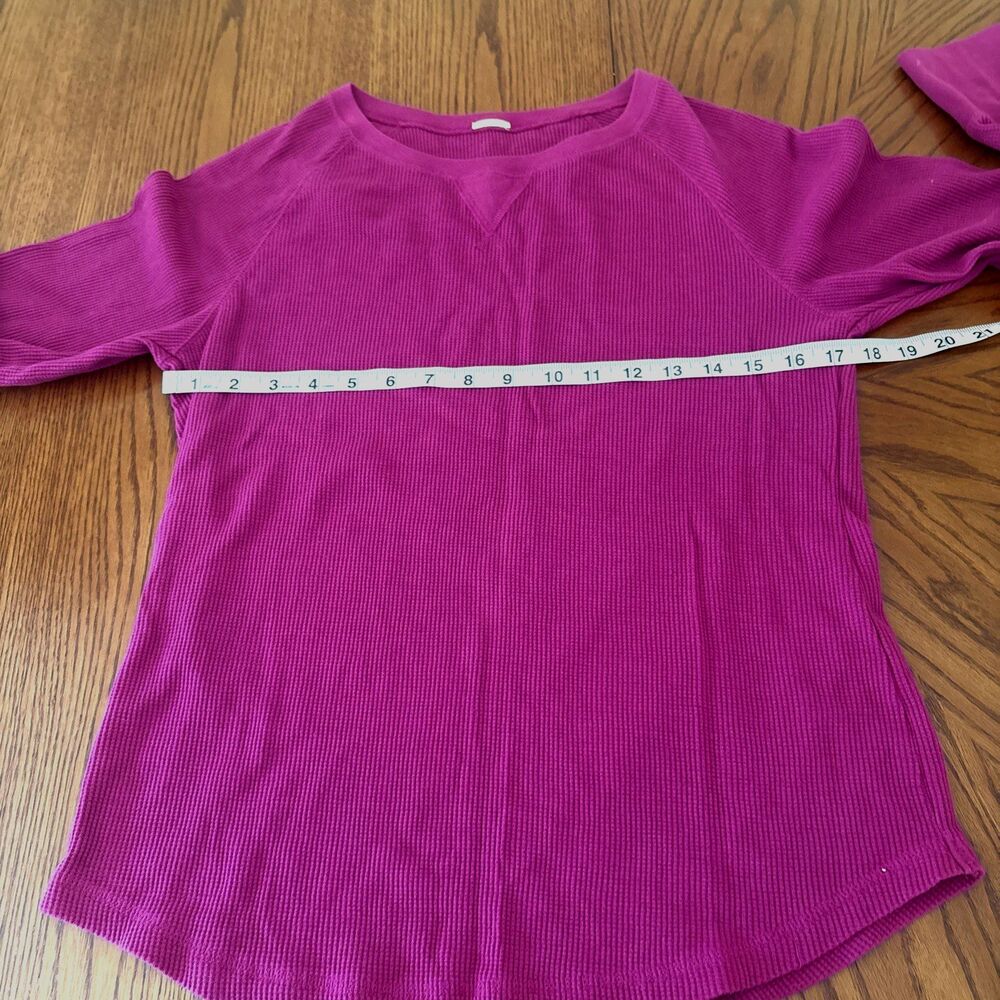 Vintage Women’s Long Sleeve Ribbed Cotton T-Shirt Rose Pink M
